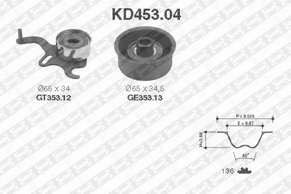 Komplet zobatega jermena SNR KD453.04
