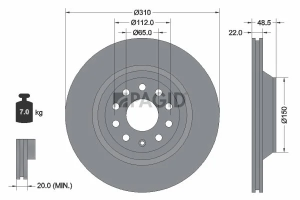 Brake Disc PAGID 54407NC