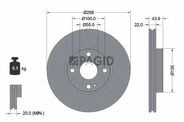Brake Disc PAGID 56009NC