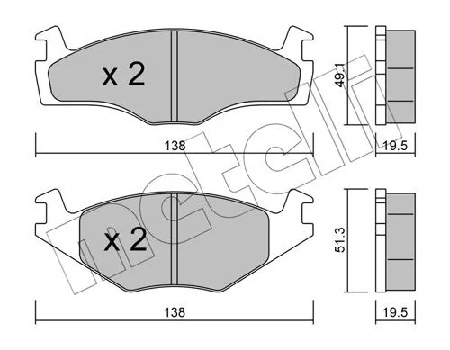 Brake Pad Set, disc brake METELLI 22-0045-1
