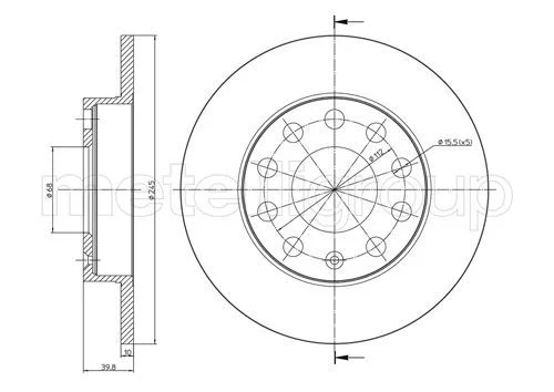 Stabdžių diskas METELLI 23-0748C
