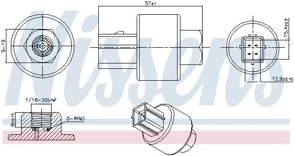 Pressure Switch, air conditioning NISSENS 301020