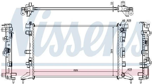 Hladilnik, hlajenje motorja NISSENS 637602