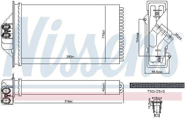Heat Exchanger, interior heating NISSENS 707293