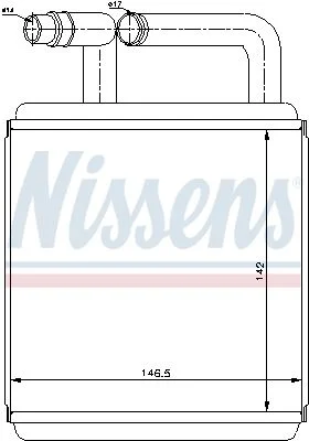 Izmenjevalnik toplote, notranje ogrevanje NISSENS 77618