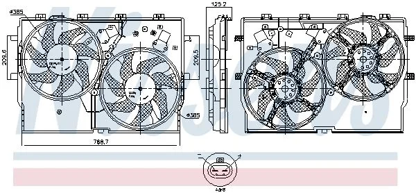 Ventilator, hlajenje motorja NISSENS 850001