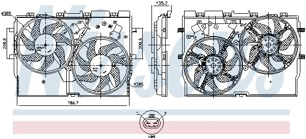 Ventilator, hlajenje motorja NISSENS 850004