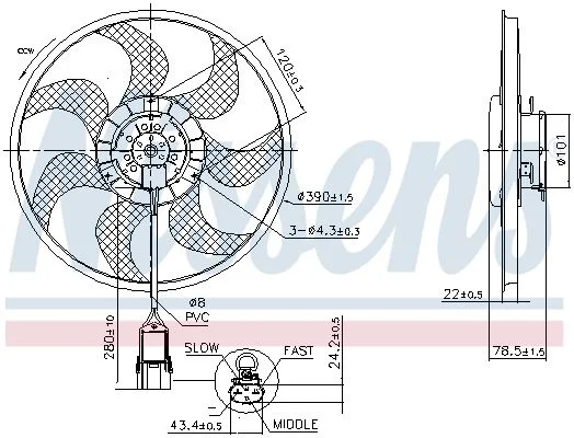 Fan, engine cooling NISSENS 850070
