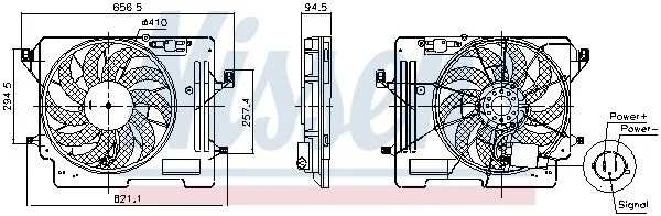 Ventilator, hlajenje motorja NISSENS 850080