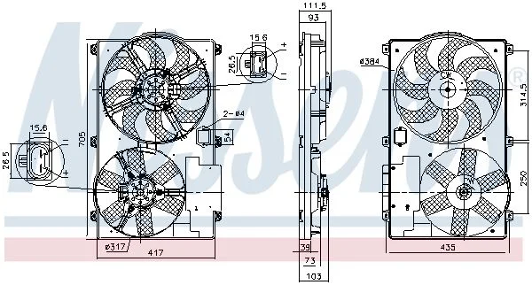 Fan, engine cooling NISSENS 850092