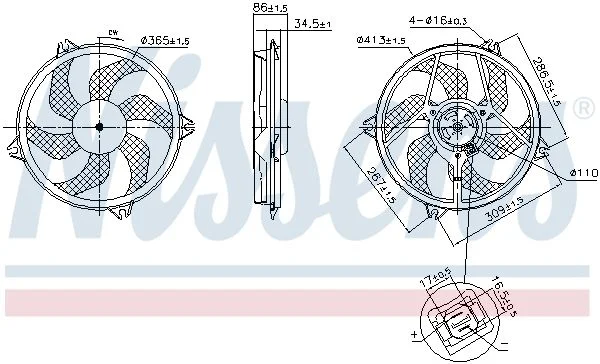 Ventilator, hlajenje motorja NISSENS 850093