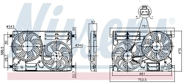 Ventilator, hlajenje motorja NISSENS 850096
