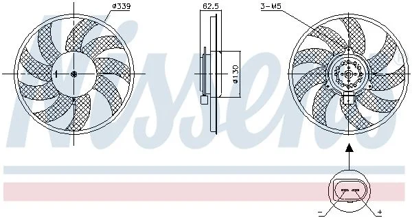 Ventilator, hlajenje motorja NISSENS 850105