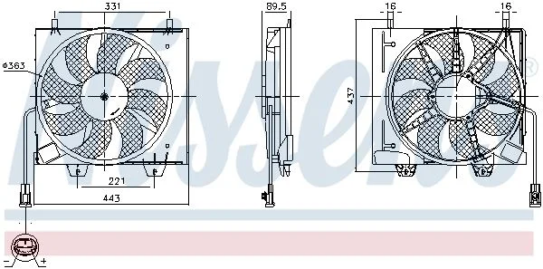 Ventilator, hlajenje motorja NISSENS 850125