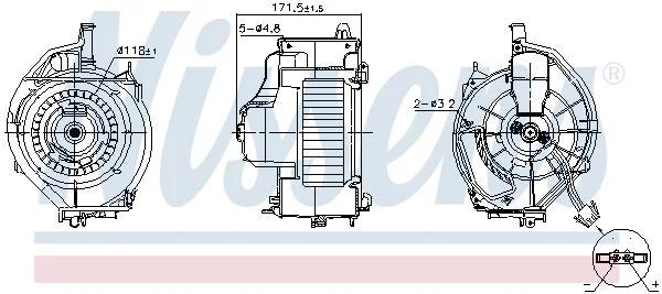 Notranji ventilator NISSENS 87478