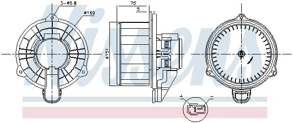 Notranji ventilator NISSENS 87569