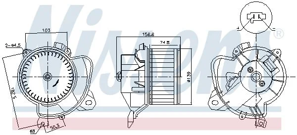 Notranji ventilator NISSENS 87574