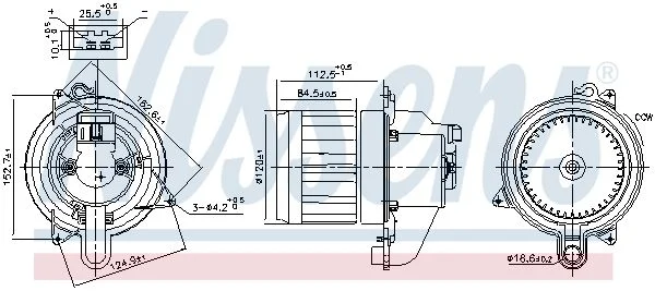 Interior Blower NISSENS 87609
