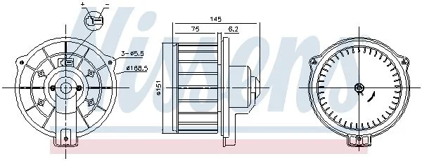 Notranji ventilator NISSENS 87615