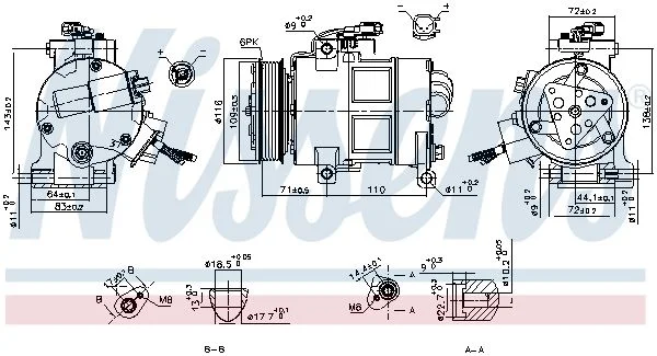 Compressor, air conditioning NISSENS 890249