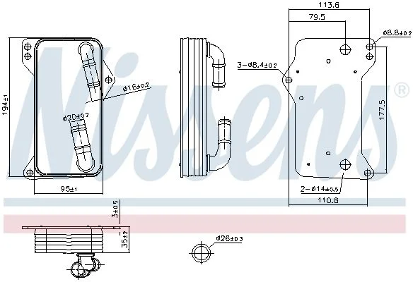 Oil Cooler, automatic transmission NISSENS 91505