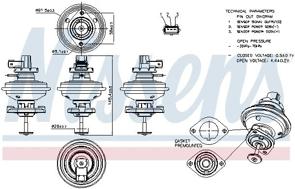 Ventil EGR NISSENS 98208