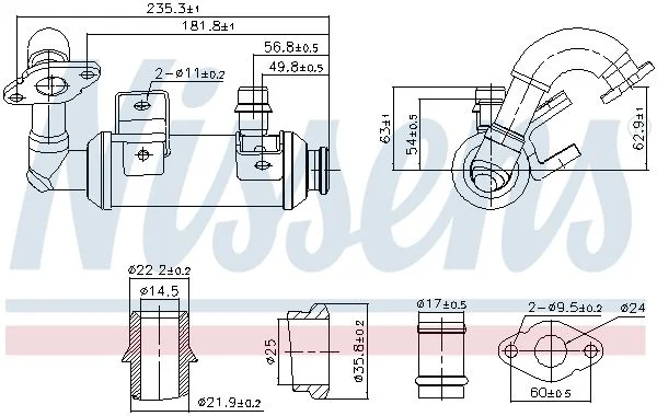 Hladilnik, recirkulacija izpušnih plinov NISSENS 989407