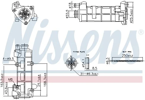 Hladilnik, recirkulacija izpušnih plinov NISSENS 989458