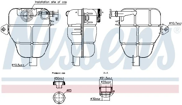 Expansion Tank, coolant NISSENS 996218