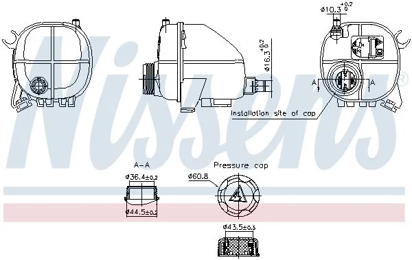 Expansion Tank, coolant NISSENS 996357