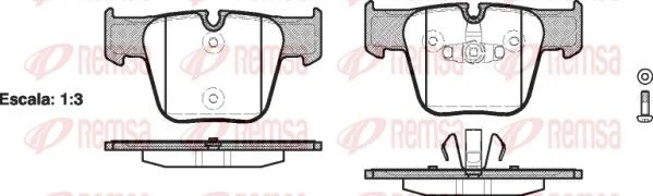 Stabdžių trinkelių rinkinys, diskinis stabdys REMSA 1218.00