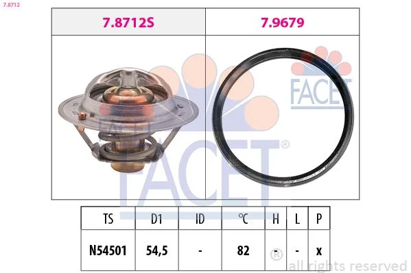 Thermostat, coolant FACET 7.8712