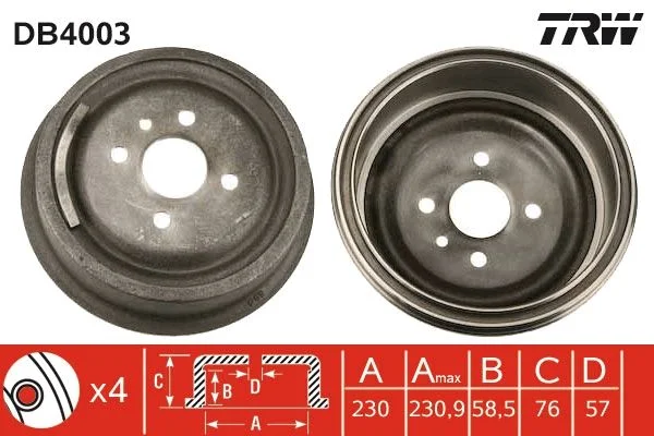 Zavorni boben TRW DB4003
