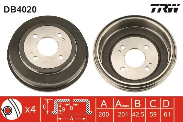 Zavorni boben TRW DB4020