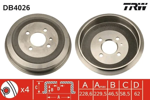 Zavorni boben TRW DB4026