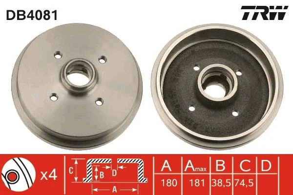 Zavorni boben TRW DB4081