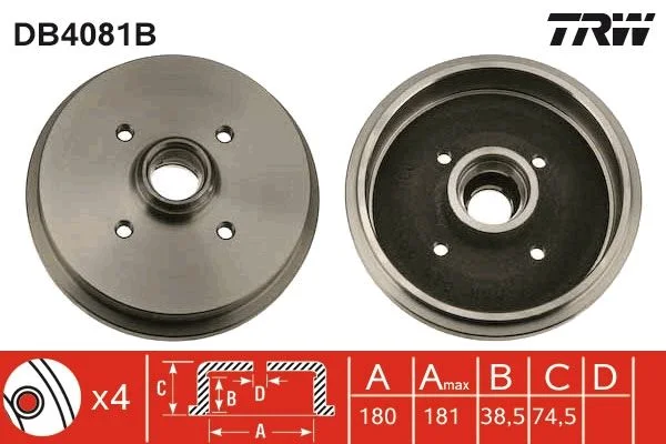 Zavorni boben TRW DB4081B