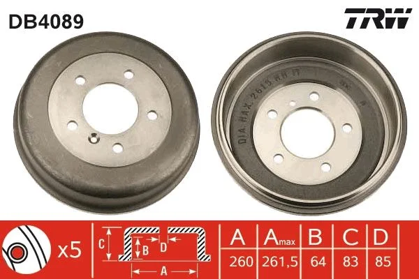 Zavorni boben TRW DB4089