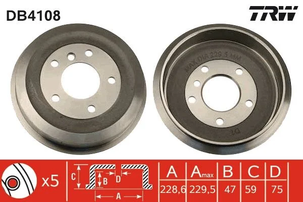 Zavorni boben TRW DB4108