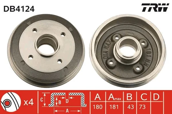 Zavorni boben TRW DB4124