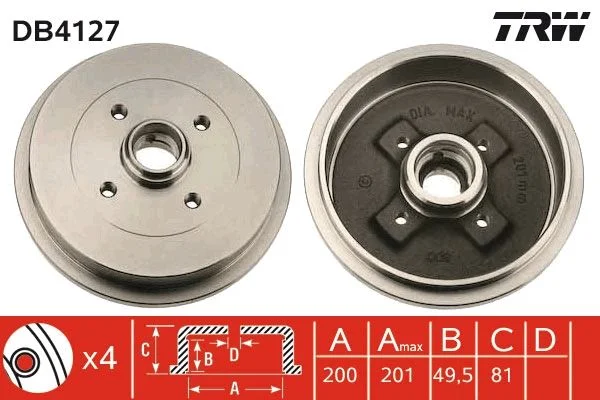 Zavorni boben TRW DB4127