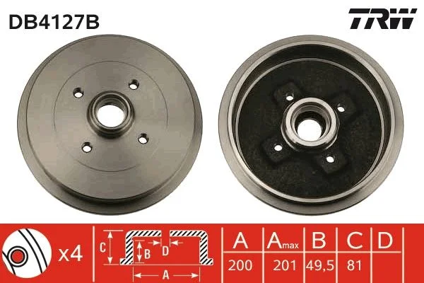 Zavorni boben TRW DB4127B