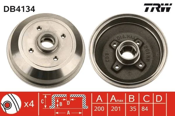 Zavorni boben TRW DB4134
