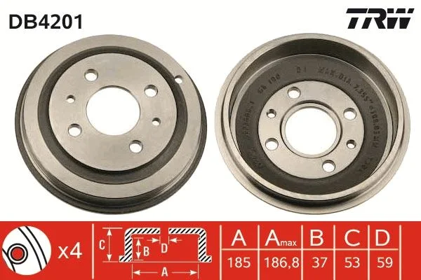 Zavorni boben TRW DB4201