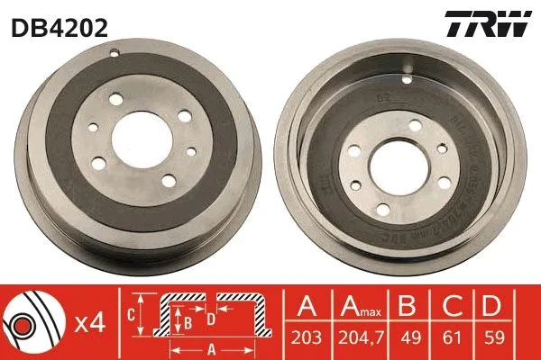 Zavorni boben TRW DB4202