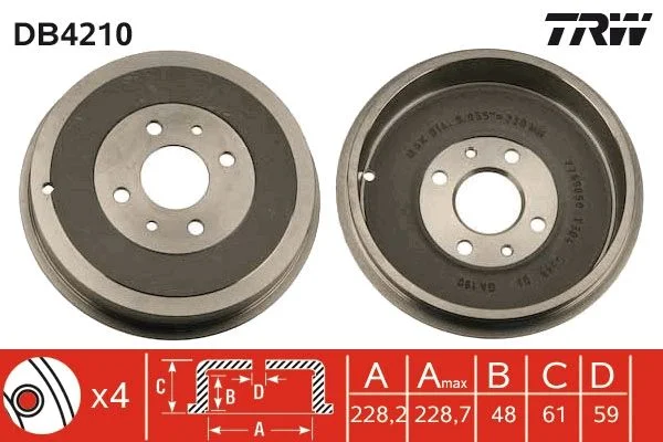 Zavorni boben TRW DB4210