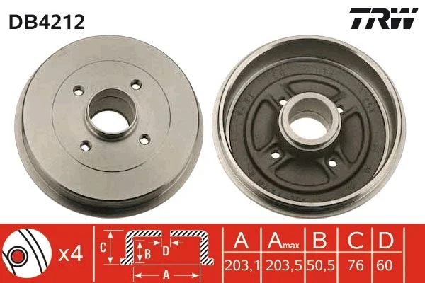 Zavorni boben TRW DB4212