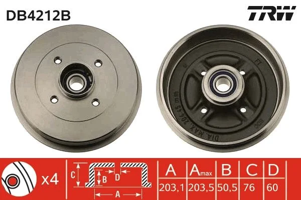 Zavorni boben TRW DB4212B