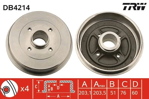 Zavorni boben TRW DB4214