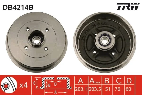 Zavorni boben TRW DB4214B